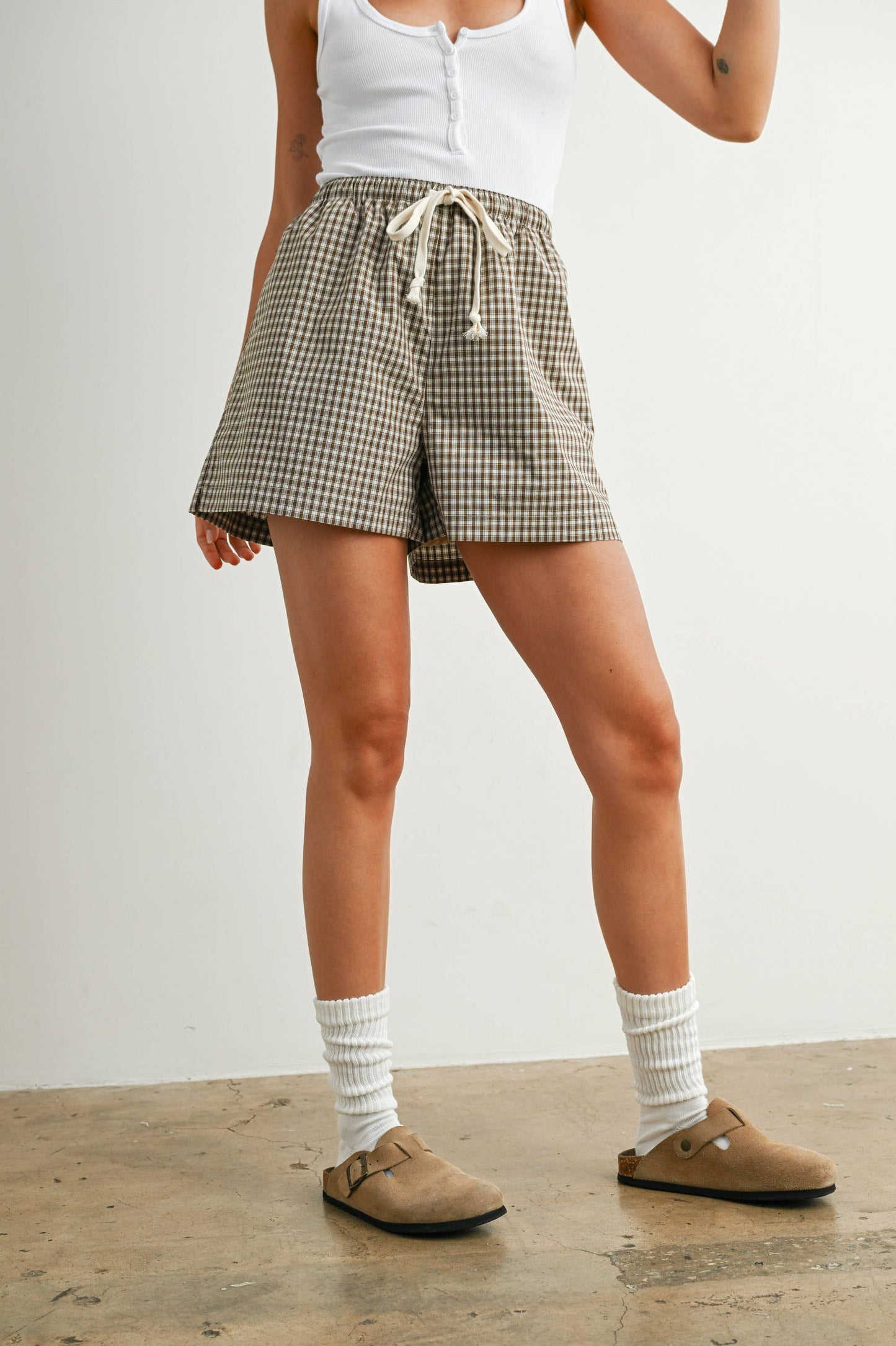 Tie-Front High-Waisted Shorts