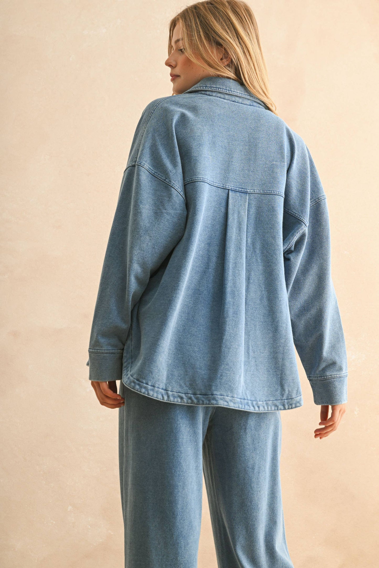 Washed Denim Shirt Jacket
