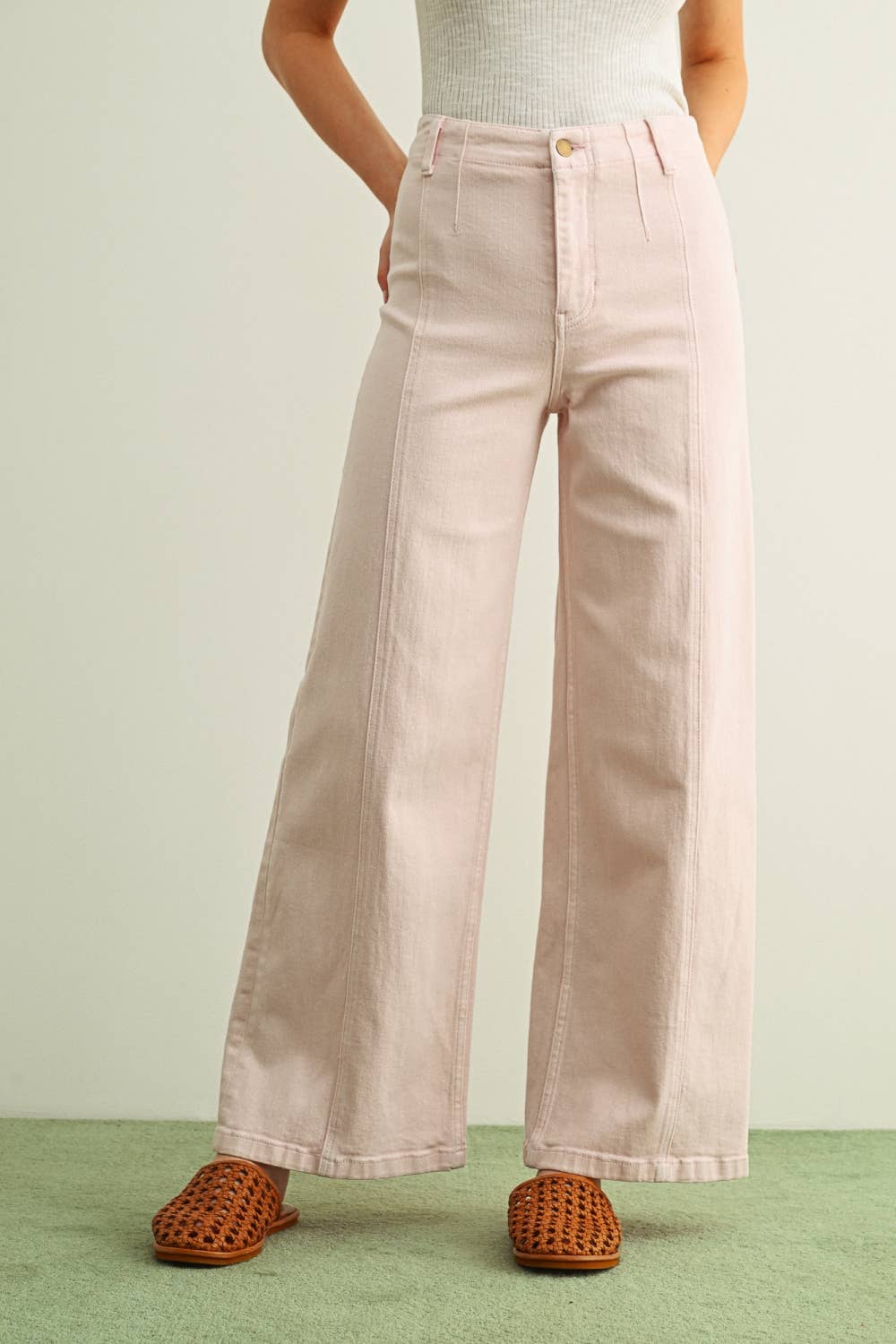 Washed Color Stretch Pants