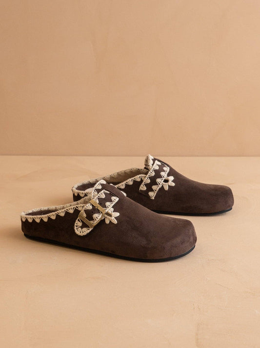 The Teri | Coffee Tweed Mule