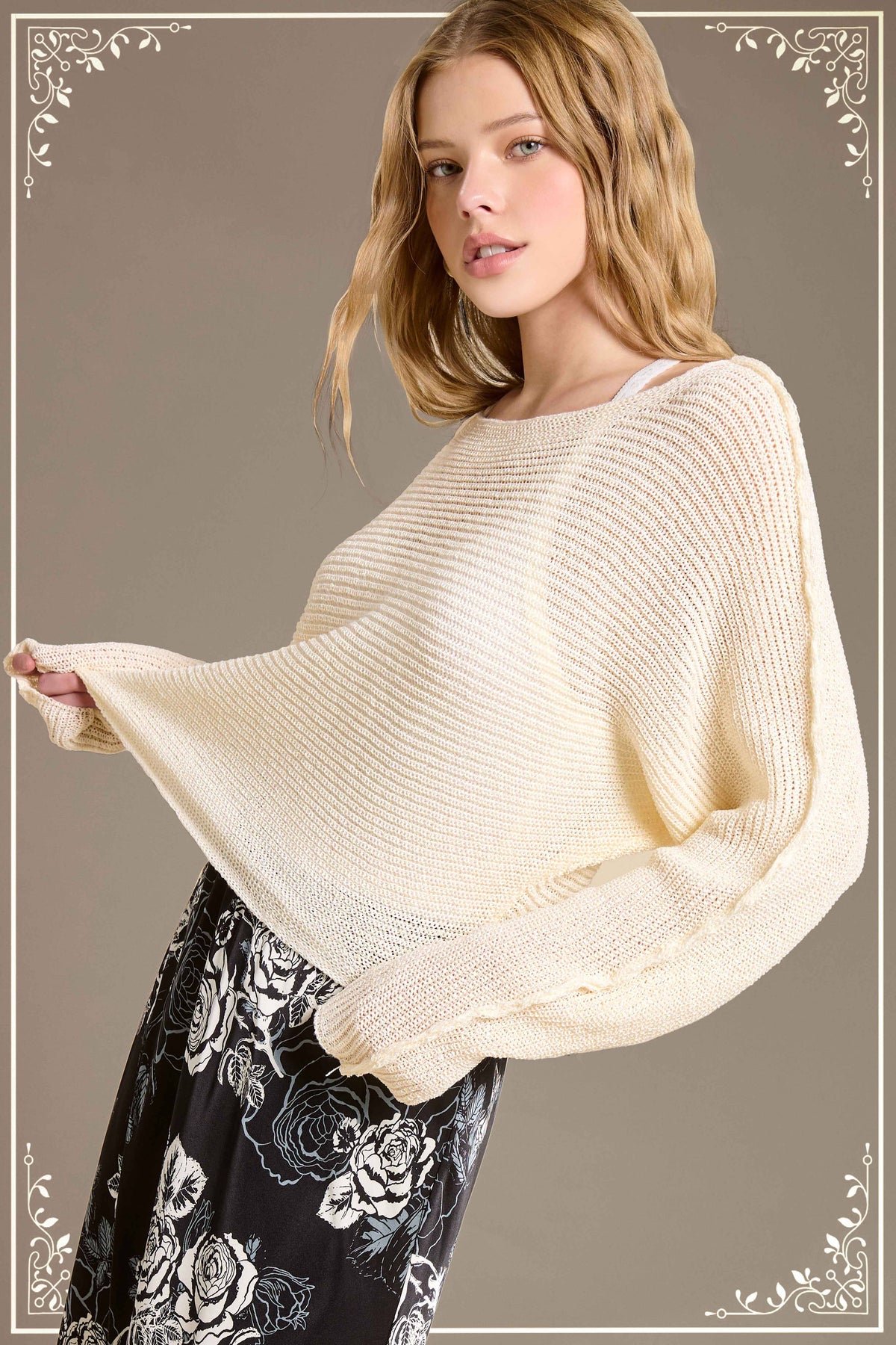 Off Shoulder Dolman Sleeve Sweater
