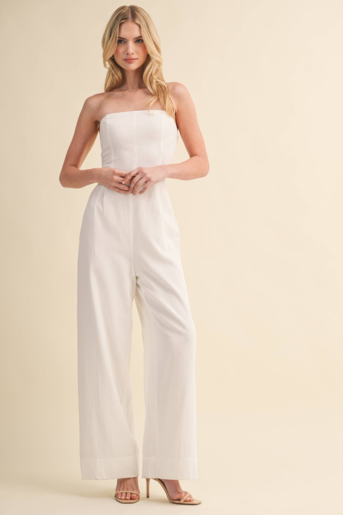 Off White Wide Leg Jumpsuit