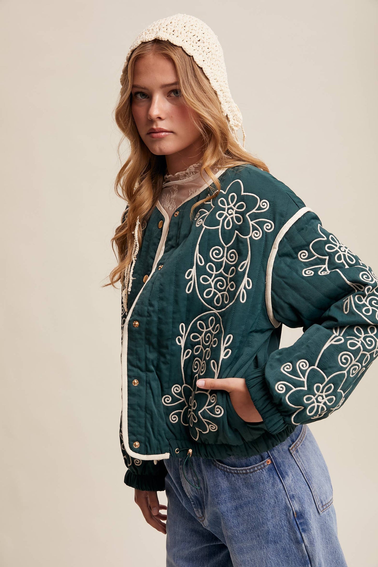 Embroidered Quilted Western Jacket