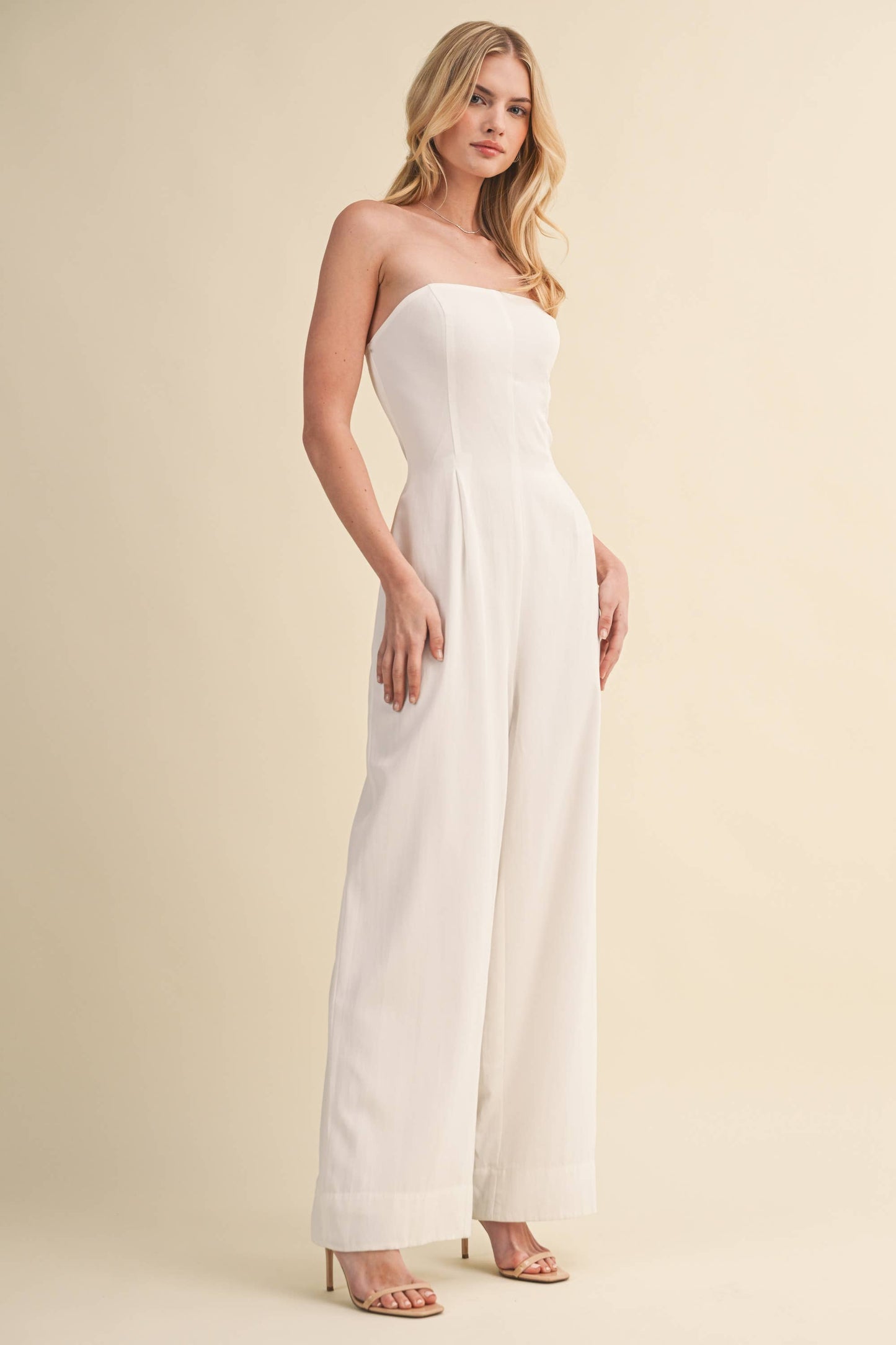 Off White Wide Leg Jumpsuit