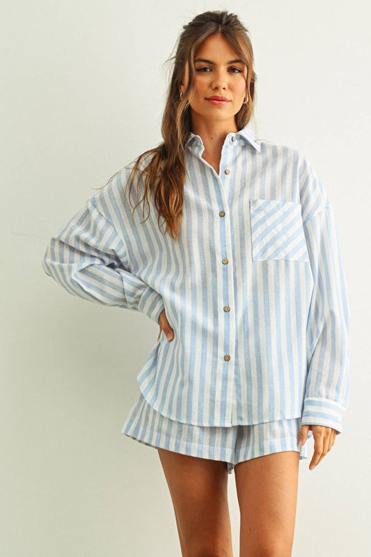 Blue Stripe Button Down