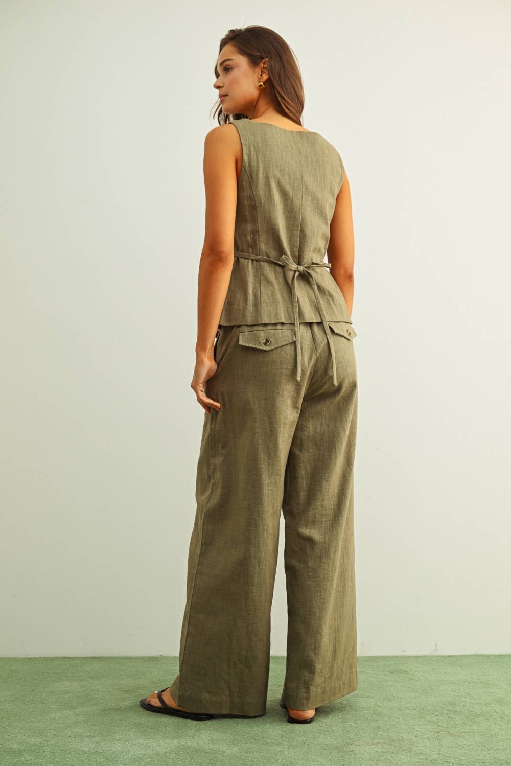 Wide Leg Linen Trousers