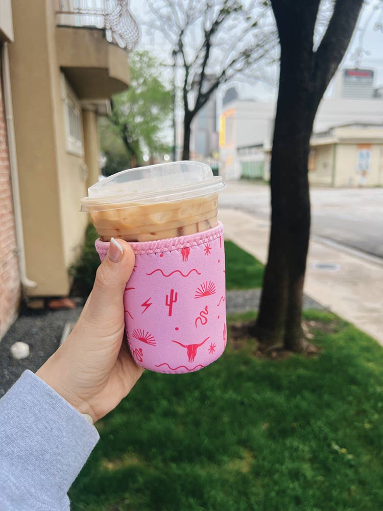 Pink Southwest Iced Coffee Sleeve/Koozie - 16oz