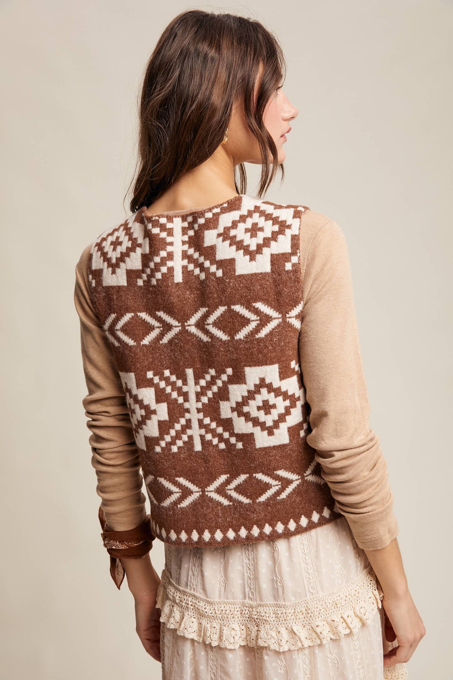 Southwestern Button-Up Wool Vest