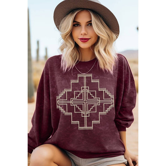 Aztec Puff Graphic Crewneck