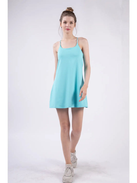 Aqua Tennis Mini Dress