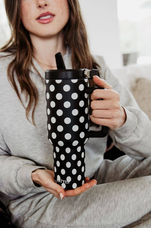 Black & White Polka Dots Tumbler