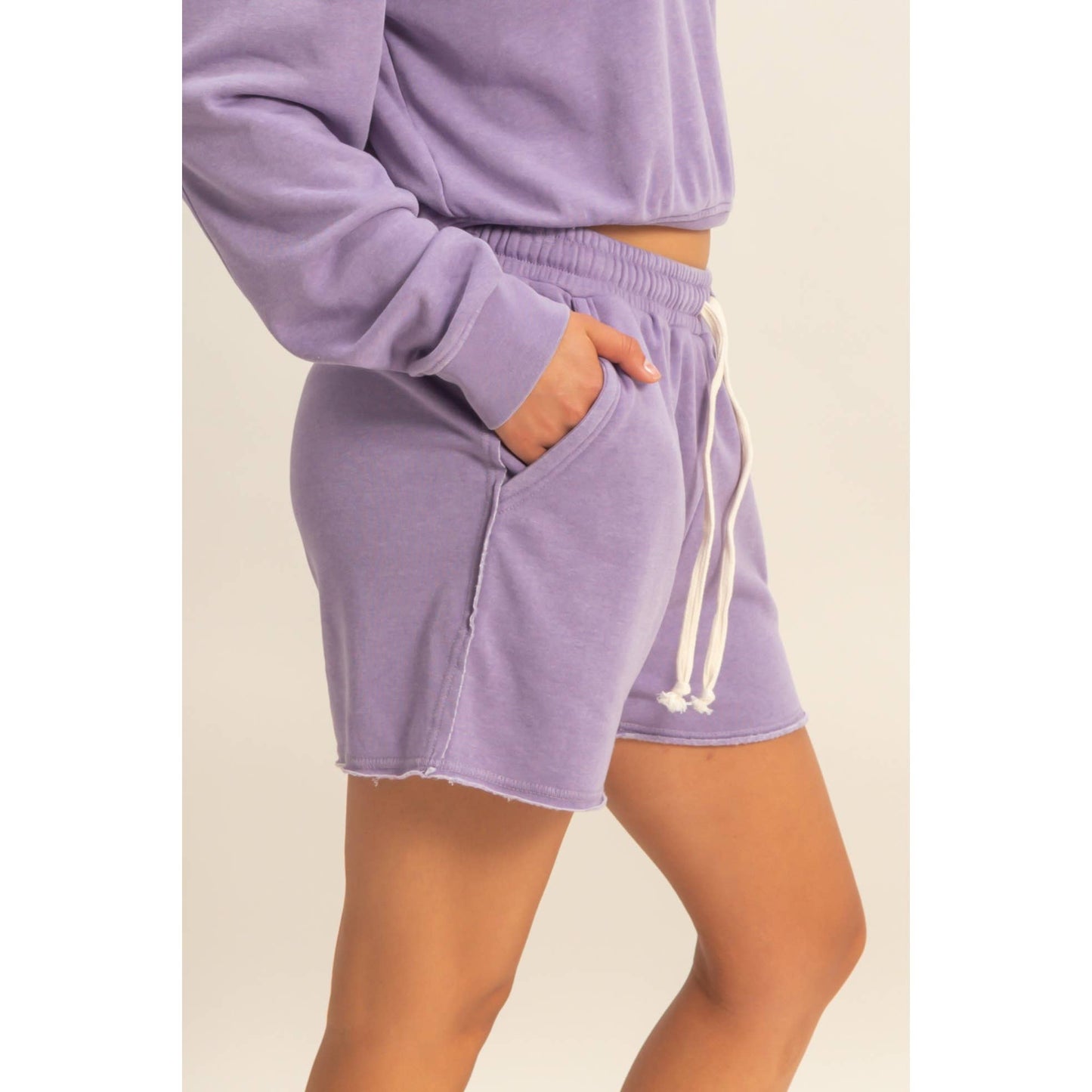 Drawstring Burnout French Terry Shorts