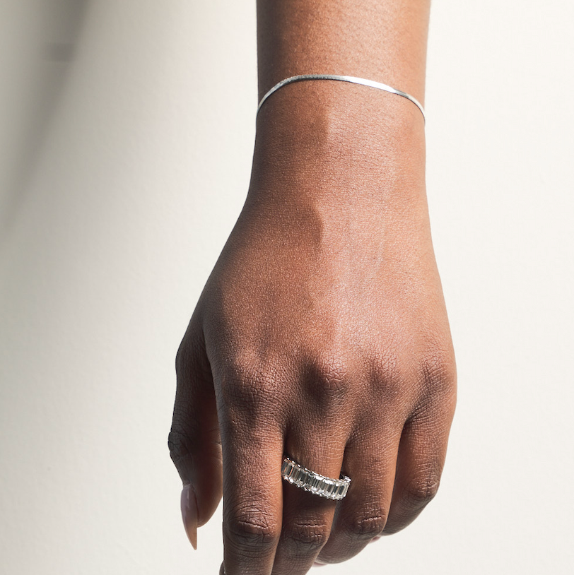 Micro Silver Herringbone Bracelet