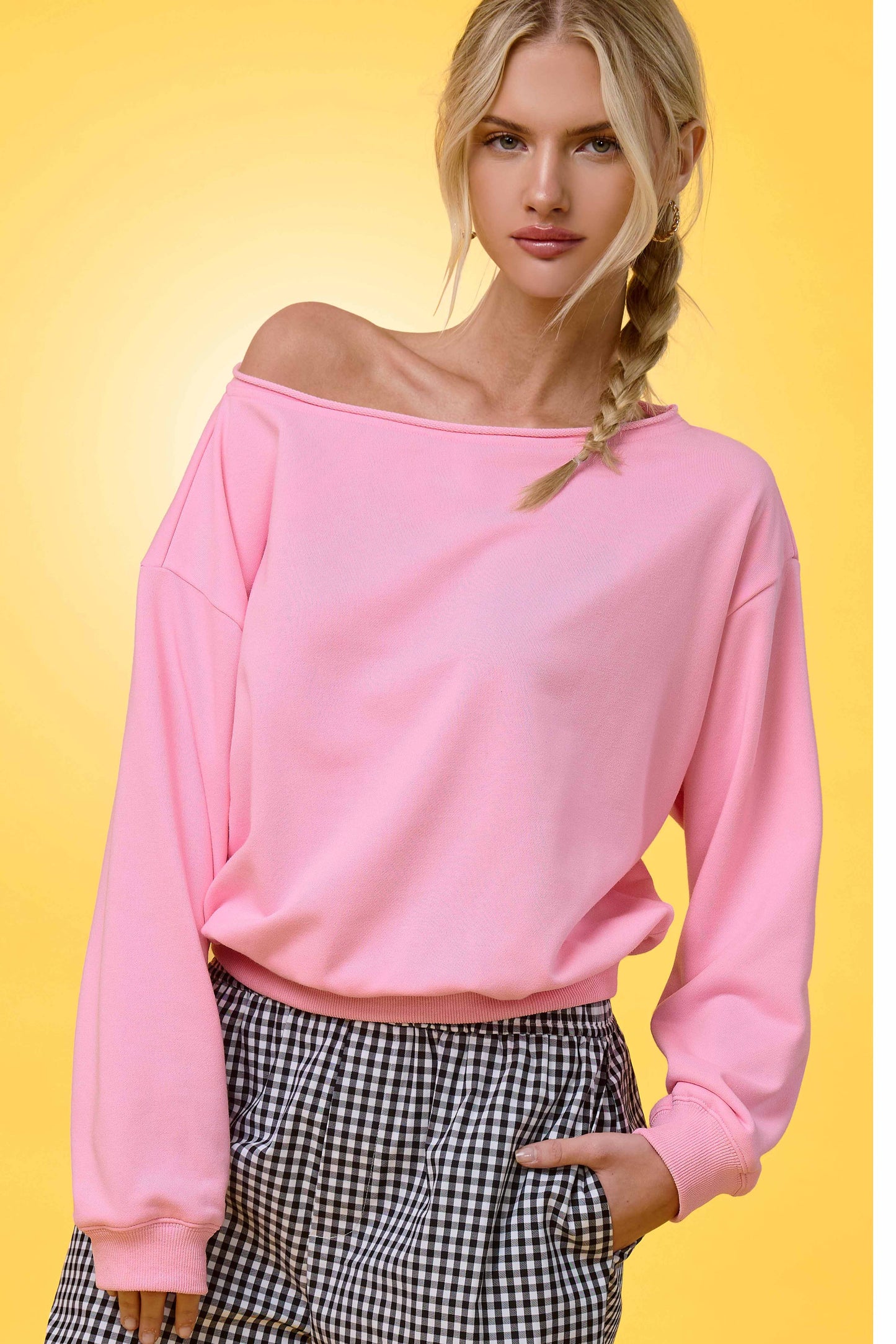 Boat Neck Relaxed Sweatshirt