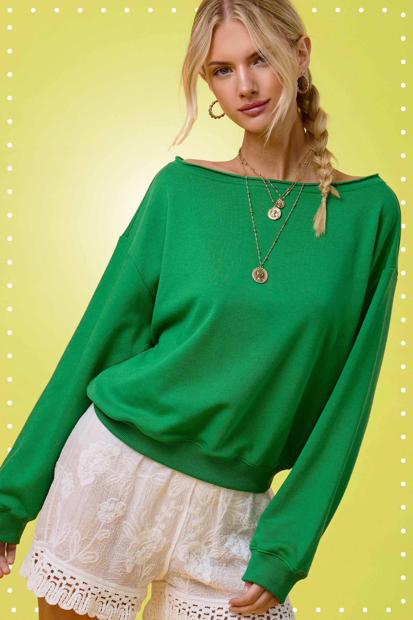 Boat Neck Relaxed Sweatshirt