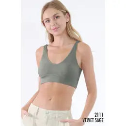 Reversible Sage Chevron Bra