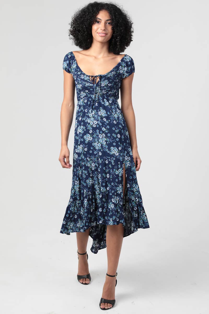 Criss Cross Back Maxi Dress With Slit