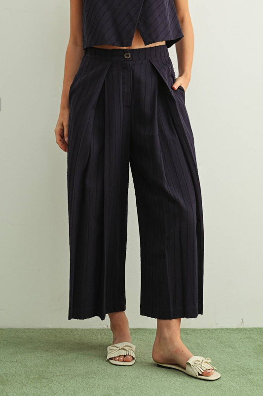 Pleated Crop Trouser Pants