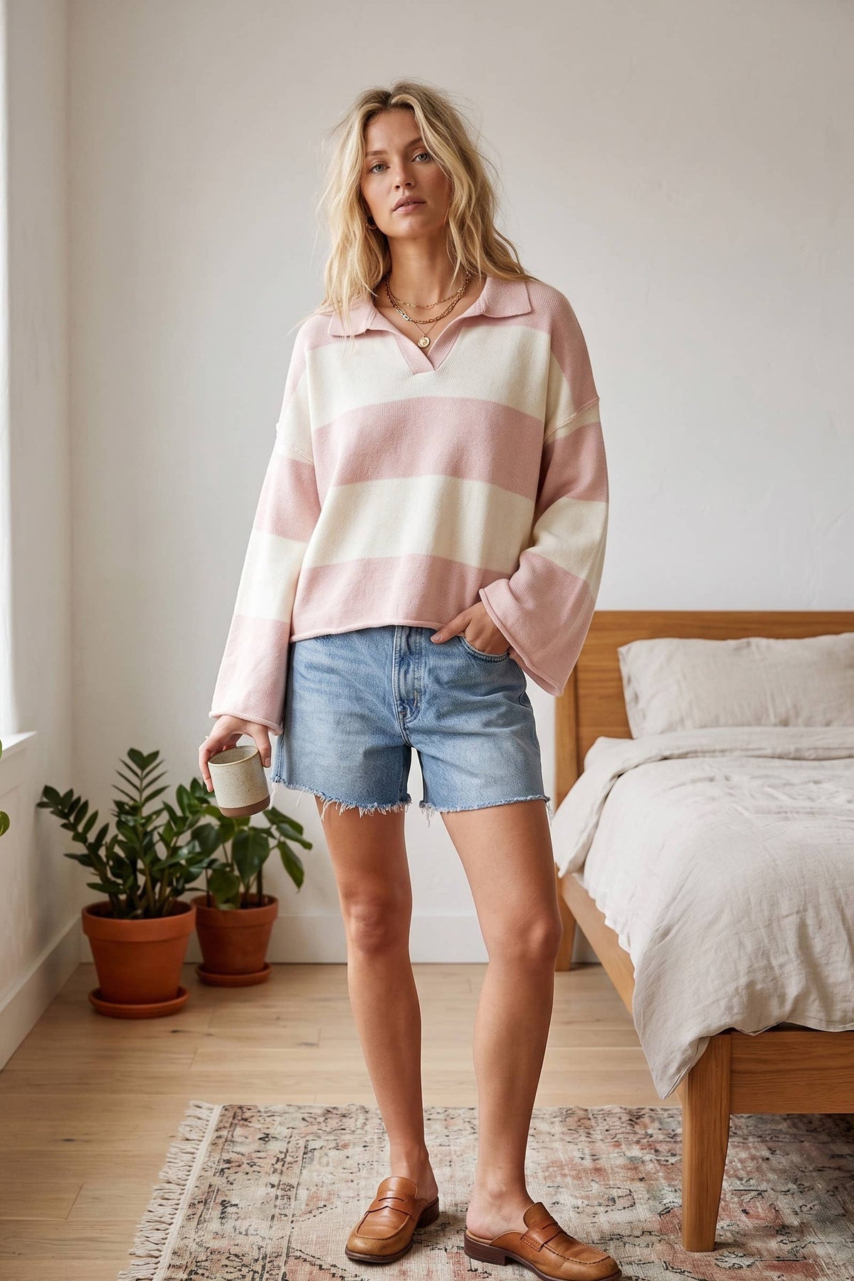 Oversized Gameday Rugby Stripe Sweater