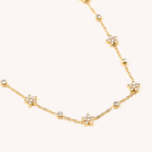 Jessica Crystal Flower Choker