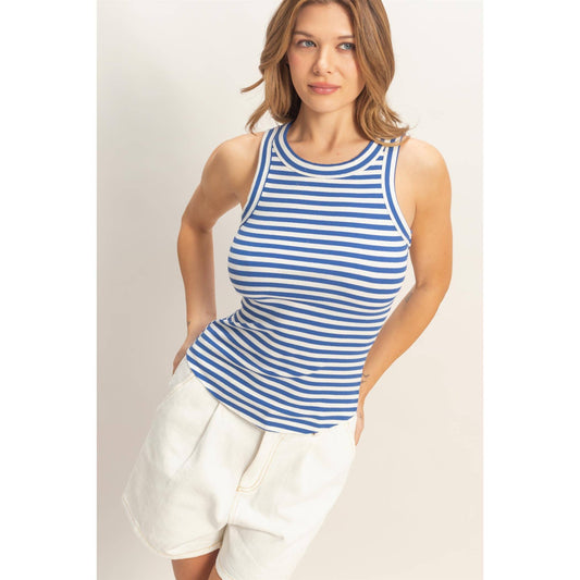 Striped Ribbed Racerback Tank