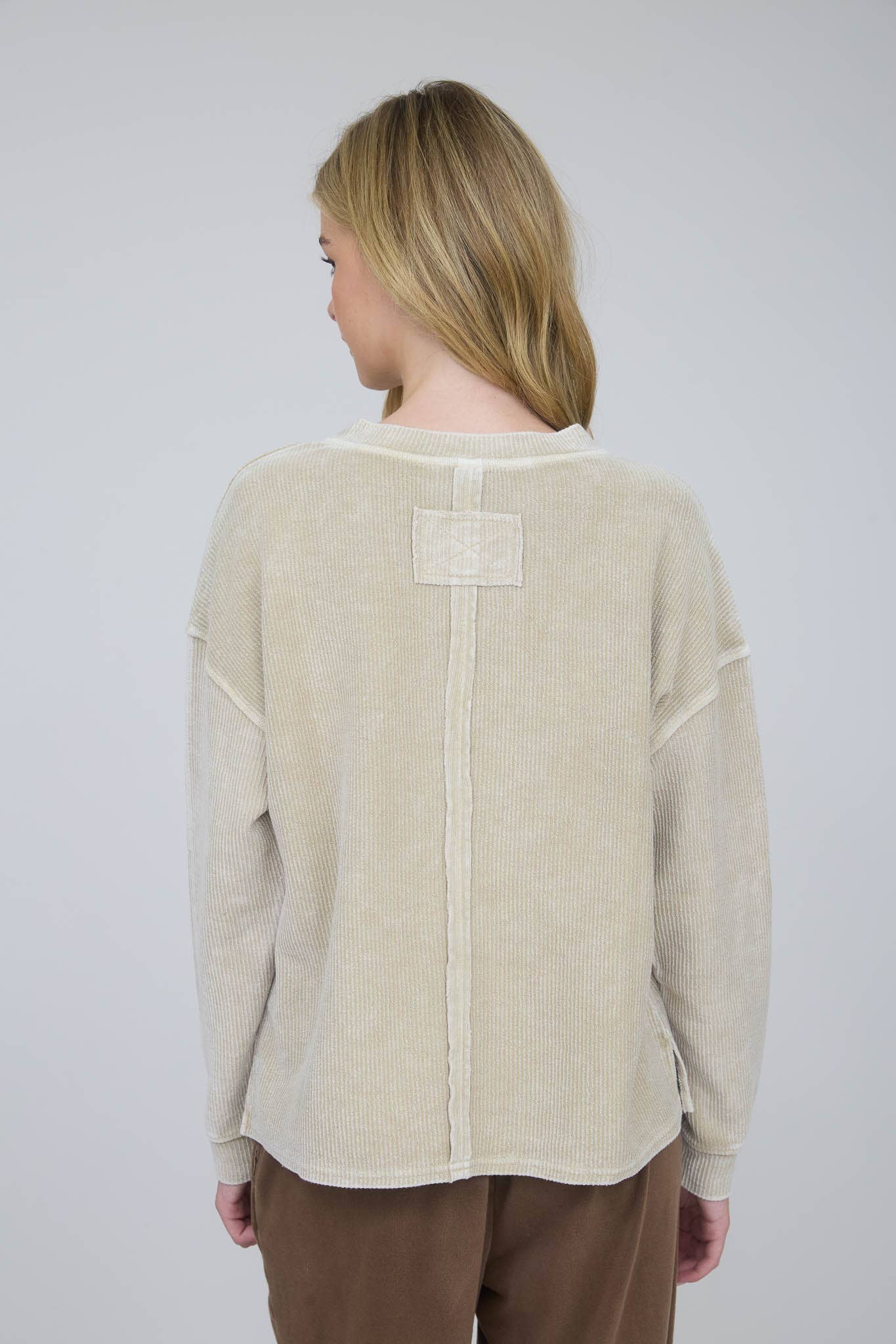 Washed Basic Long Sleeve Top