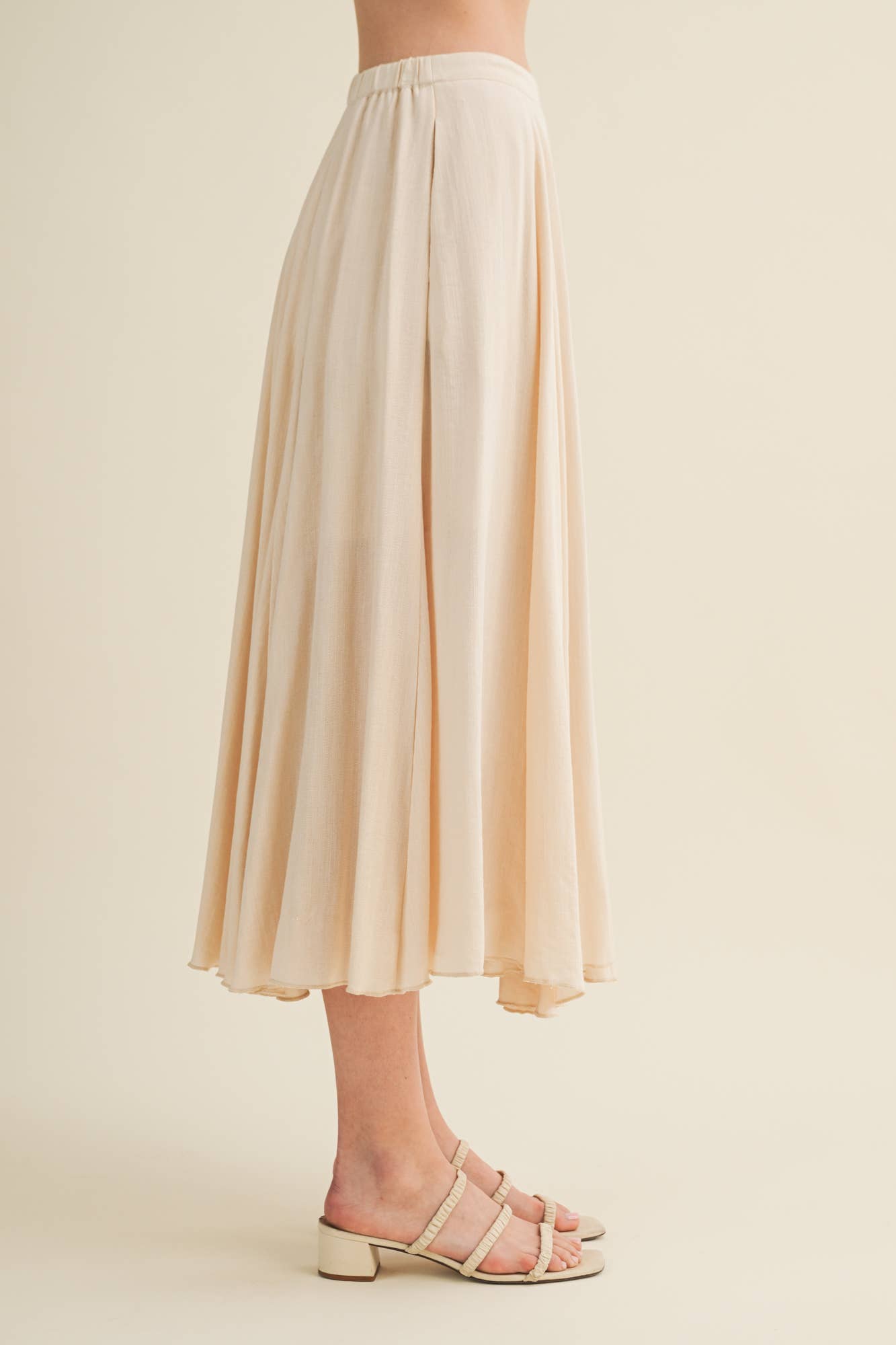 Vertical Panel A-Line Midi Skirt
