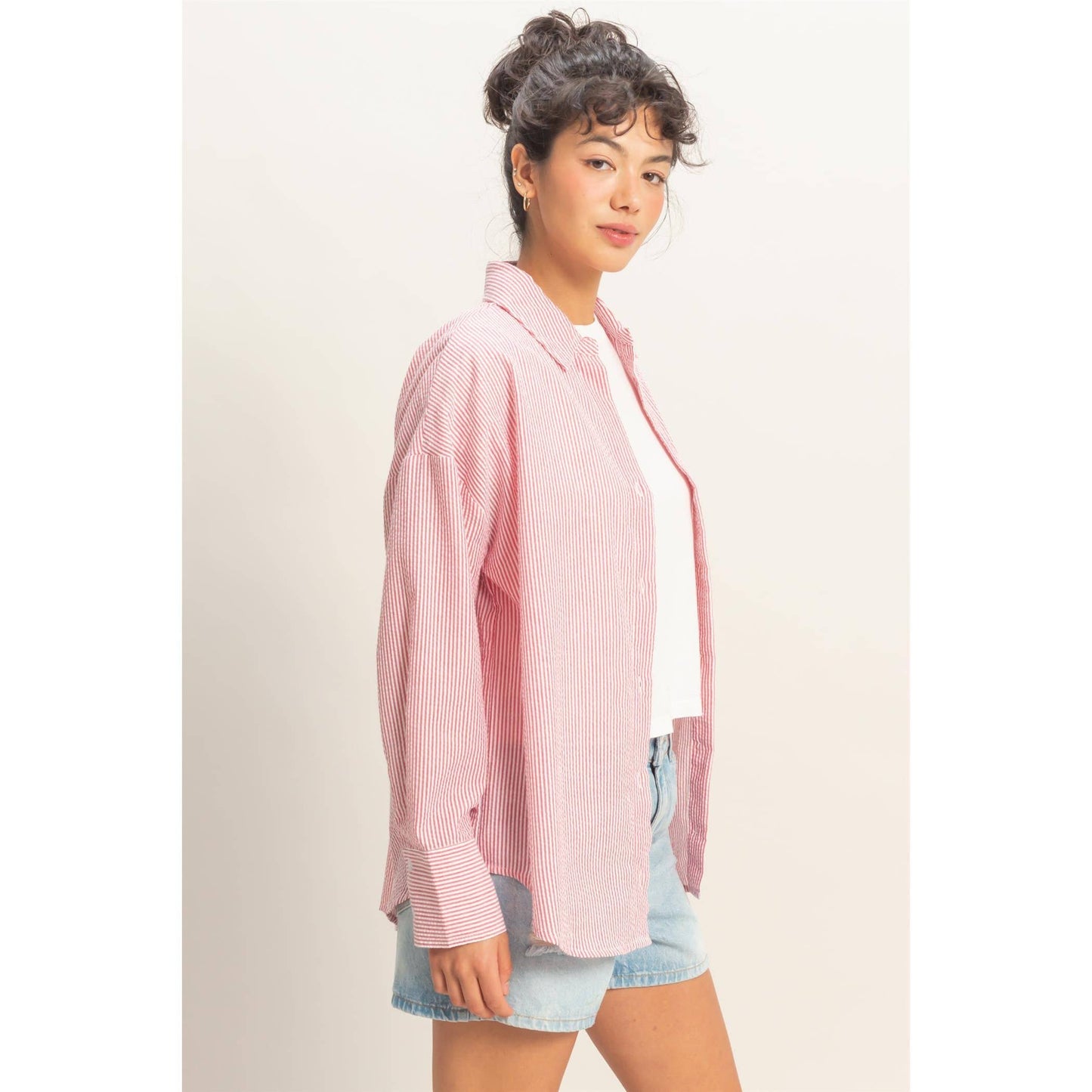 Striped Button-Up Shirt