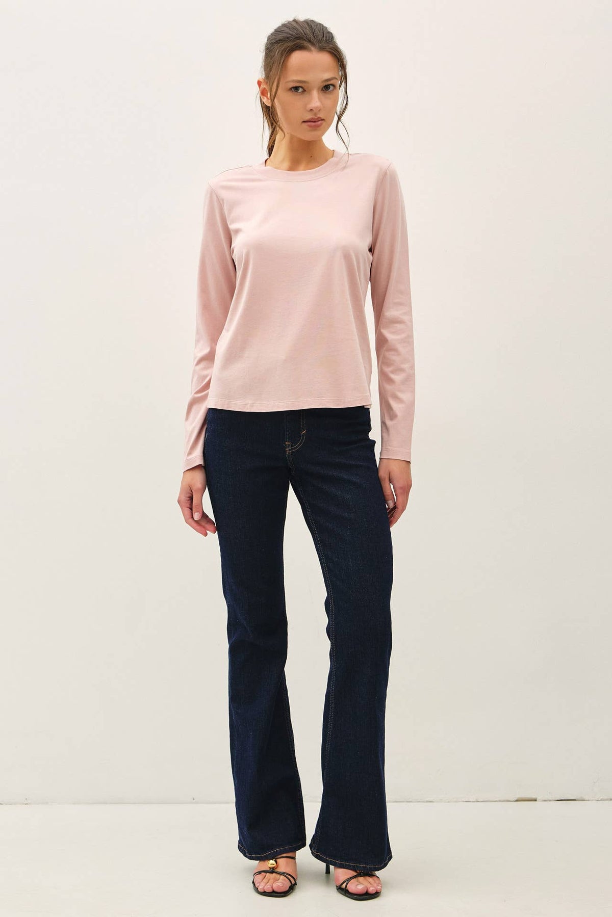 Washed Cotton Long Sleeve Top