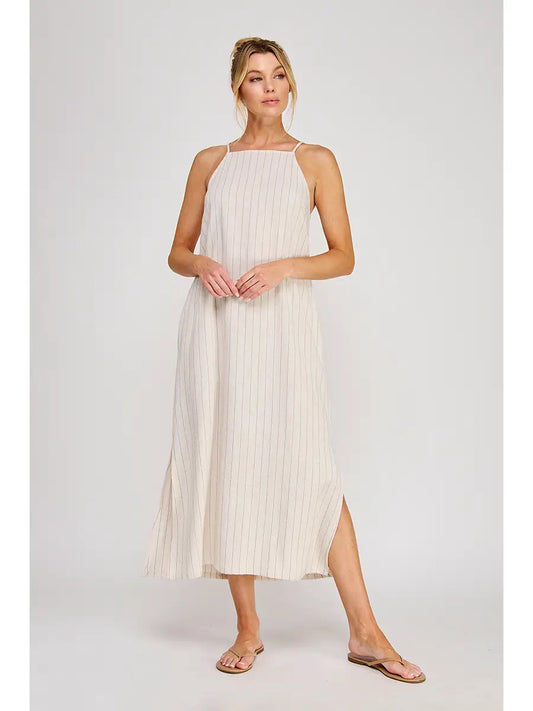 Pinstripe Linen Dress