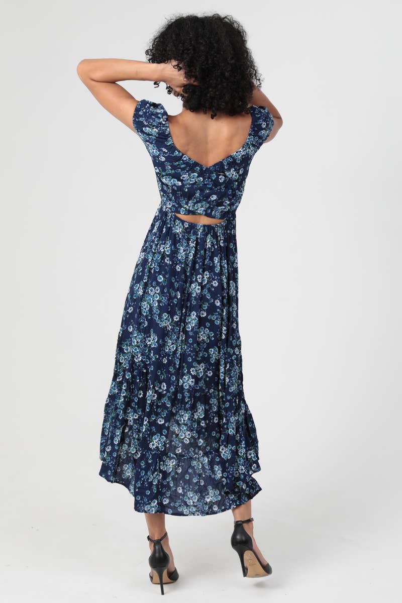 Criss Cross Back Maxi Dress With Slit