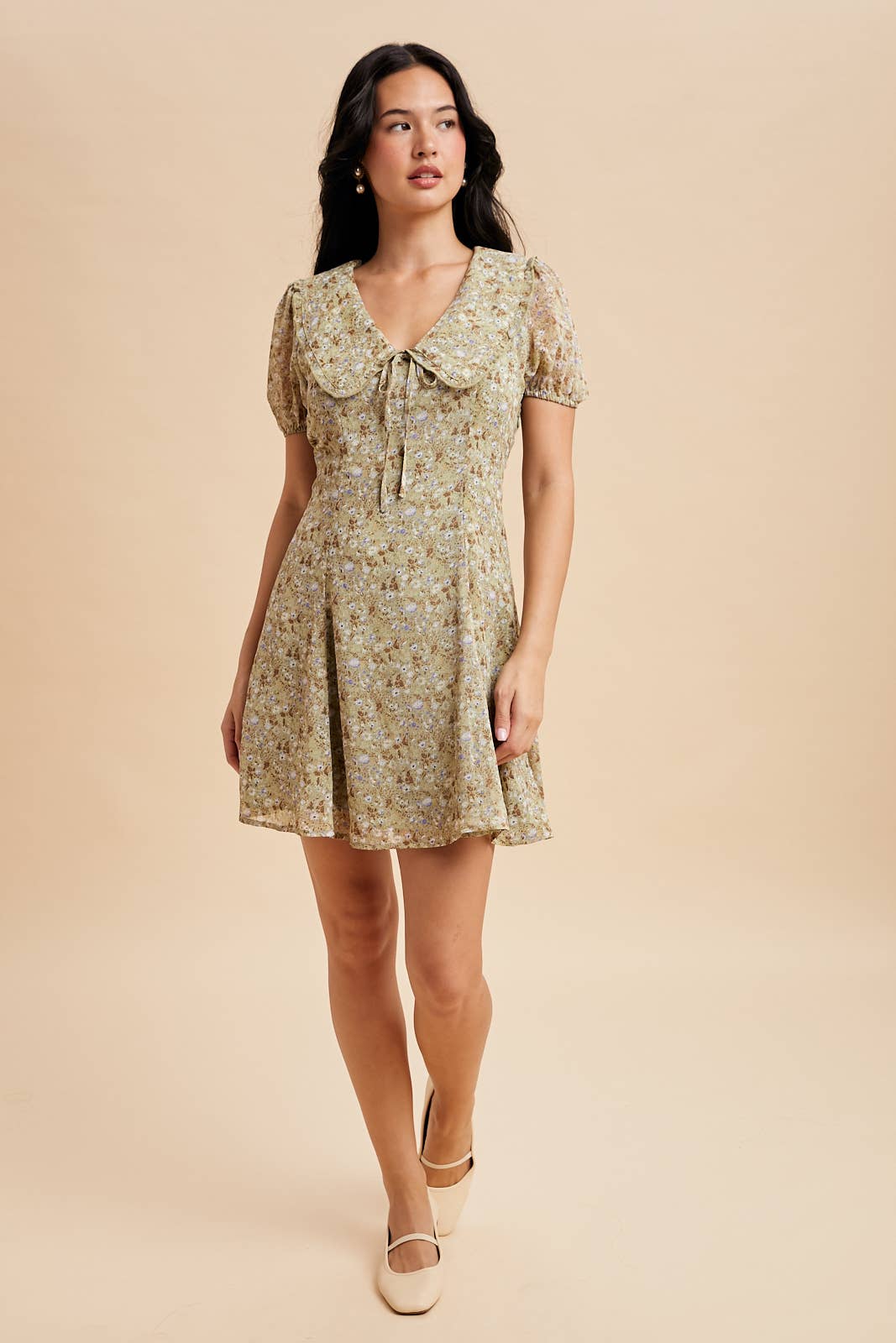 Floral Doll Collar Mini Dress
