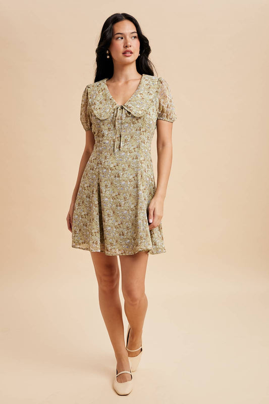 Floral Doll Collar Mini Dress