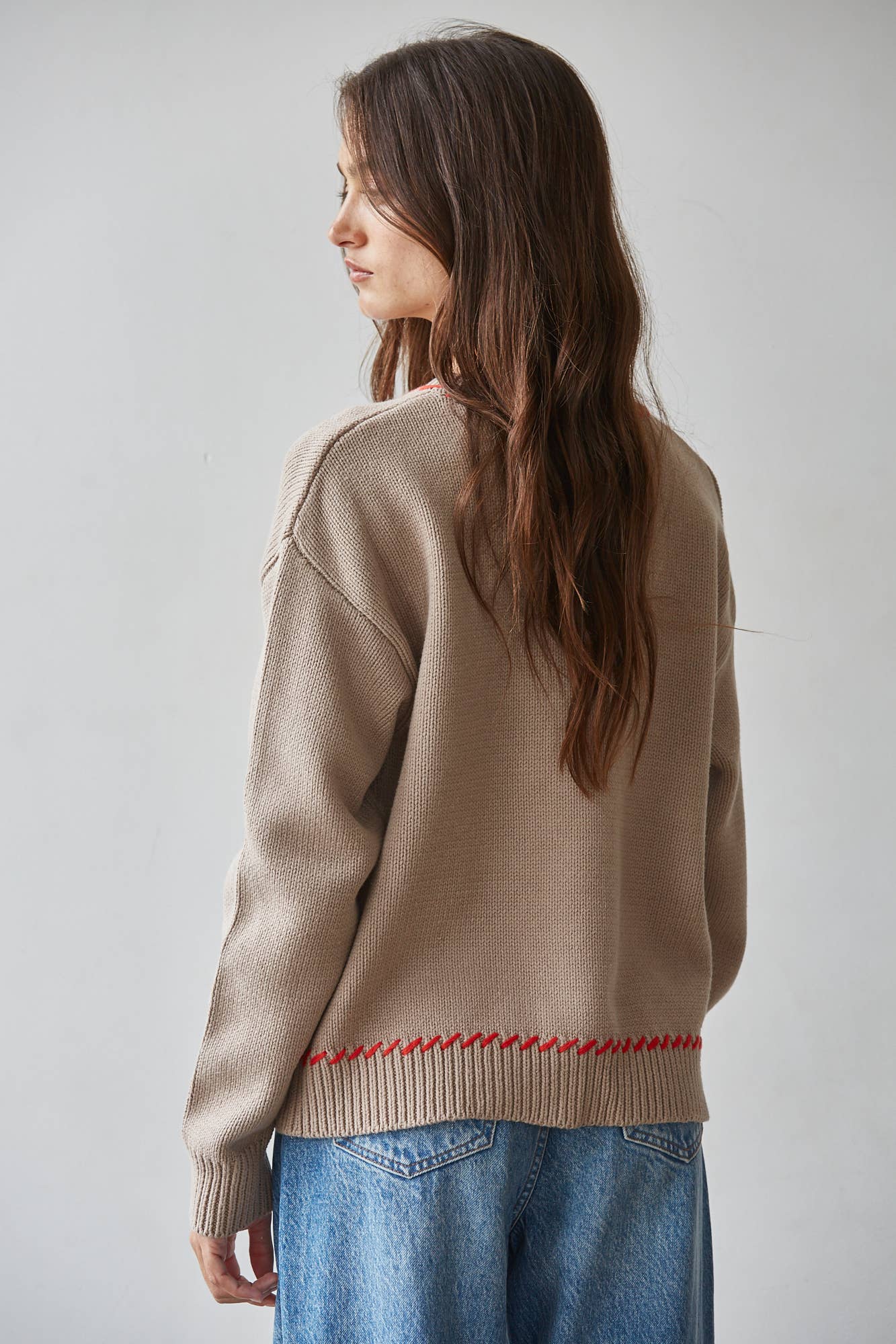 Knit Sweater Horseshoe Cardigan