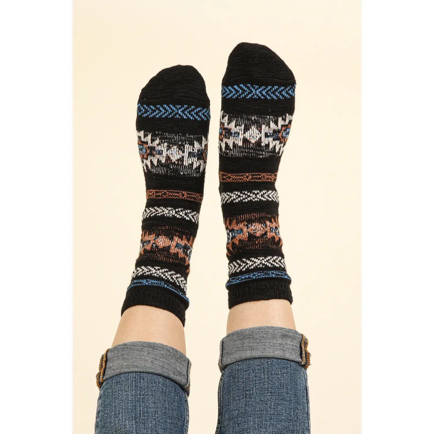 Aztec Graphic Cozy Crew Socks