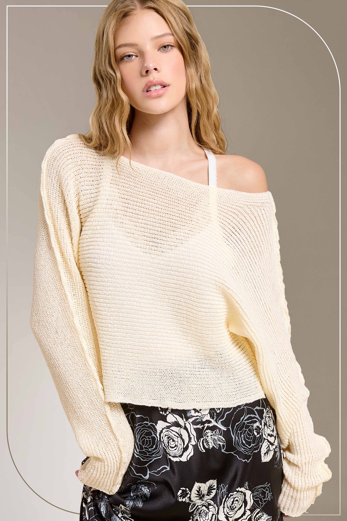 Off Shoulder Dolman Sleeve Sweater