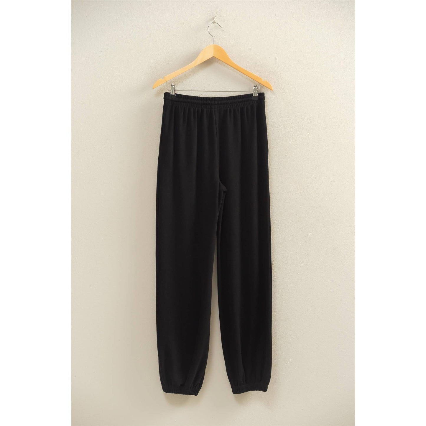 Soft Ribbed Drawstring Jogger Pants