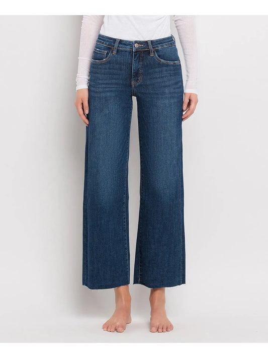 Tummy Control Mid Rise Wide Leg Jeans