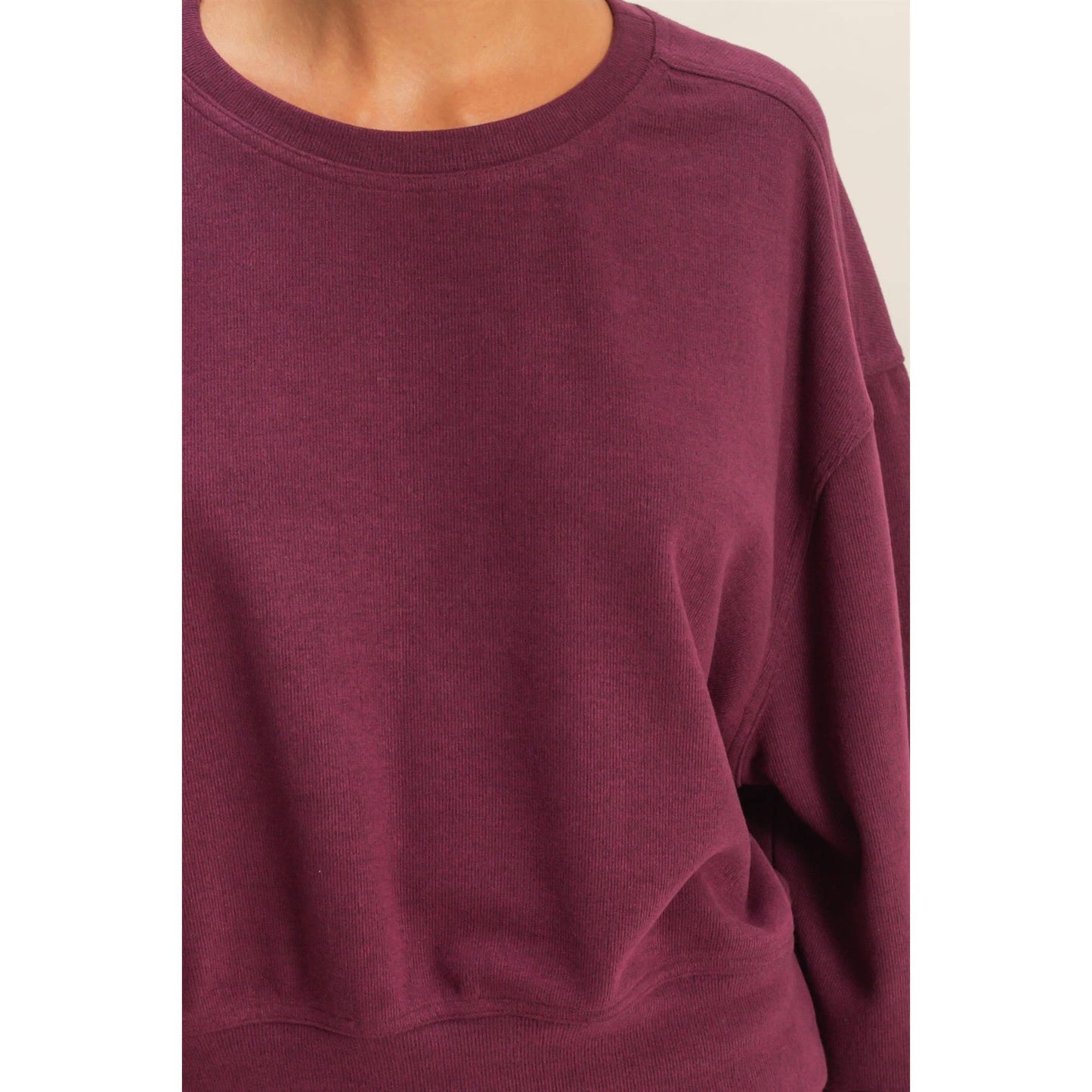 Soft Ribbed Relaxed Fit Sweatshirt (COMING SOON)