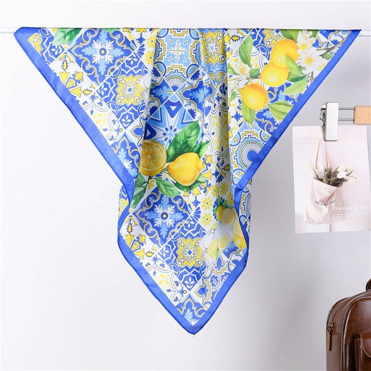 Lemon & Tile Daisy Silky Feel Bandana Scarf