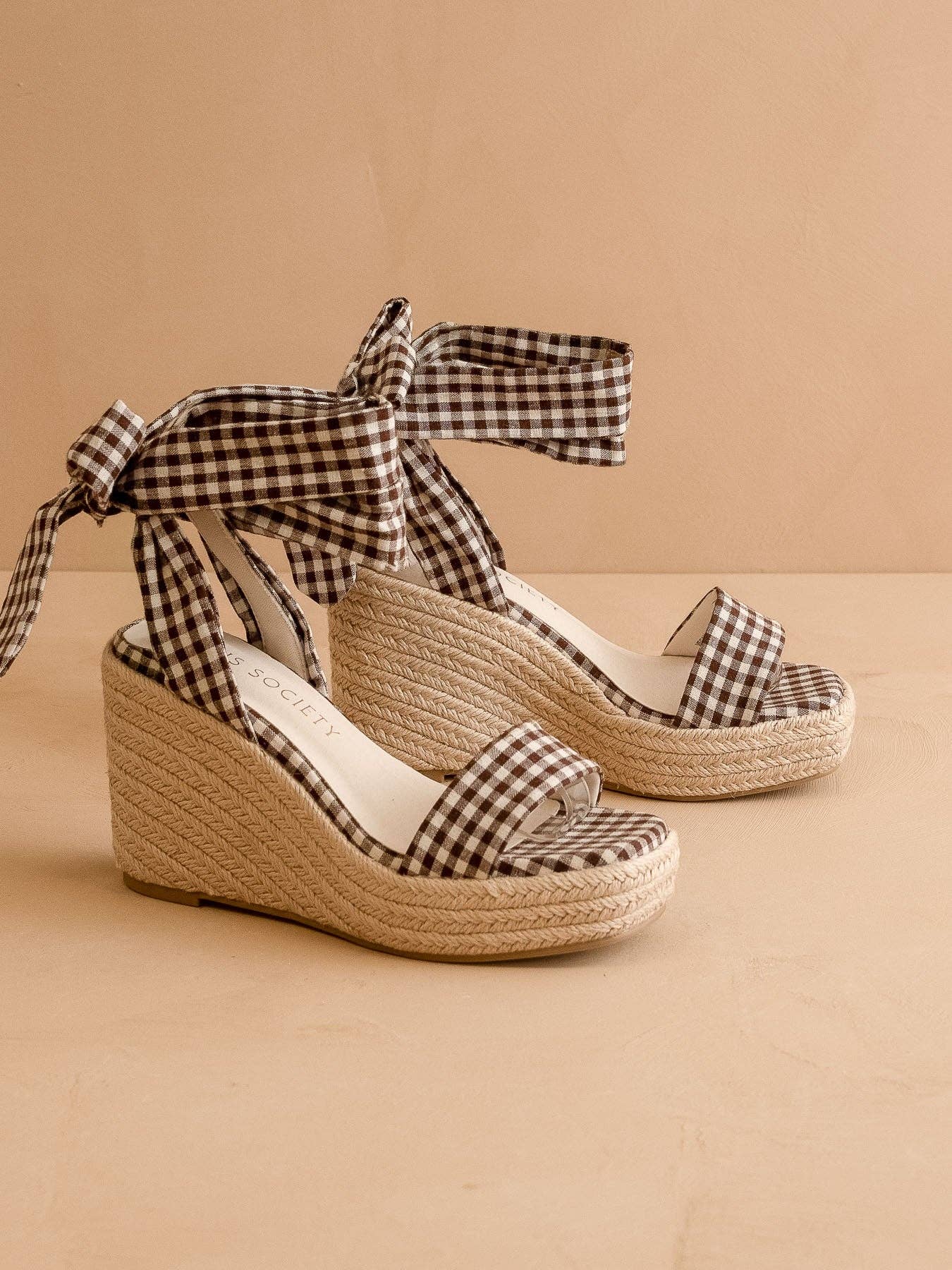 The Oceana | Coffee Gingham Wrap Wedge