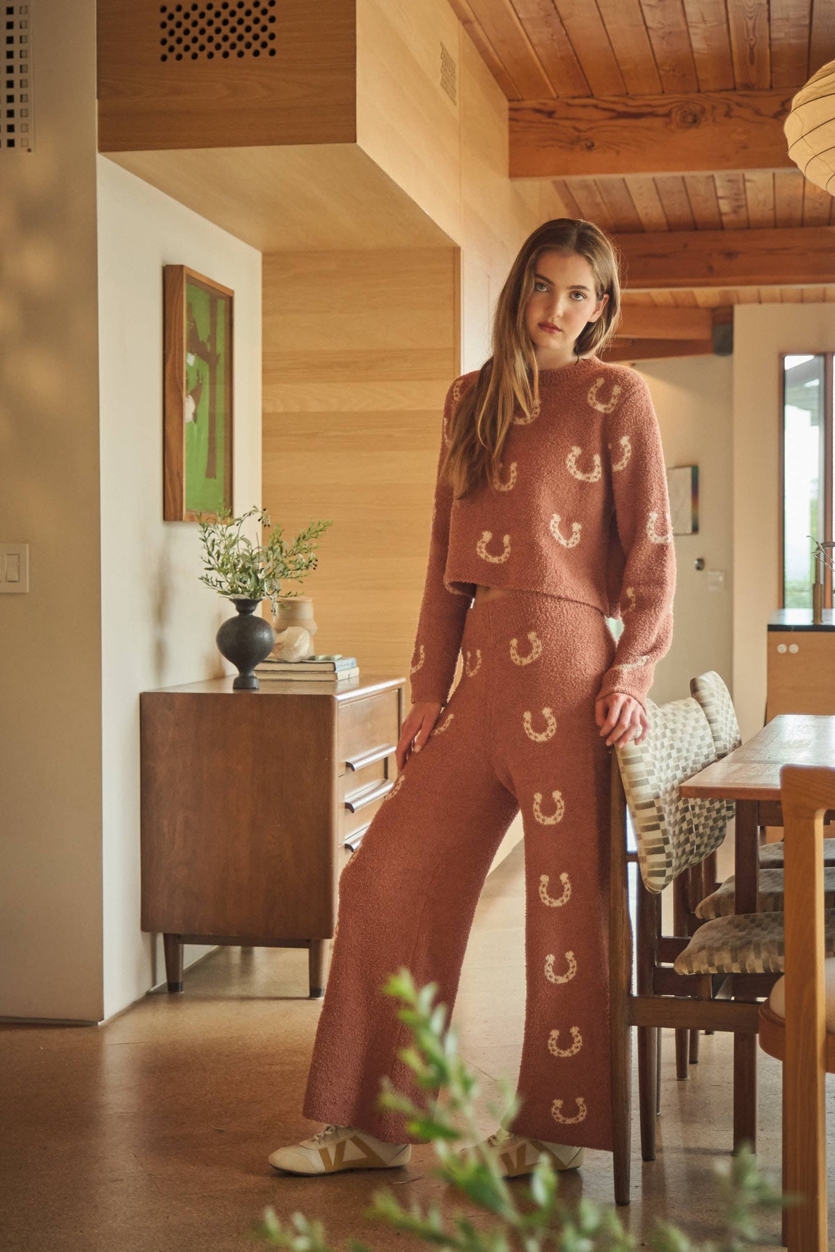 Cozy Horseshoe Knit Pants Set