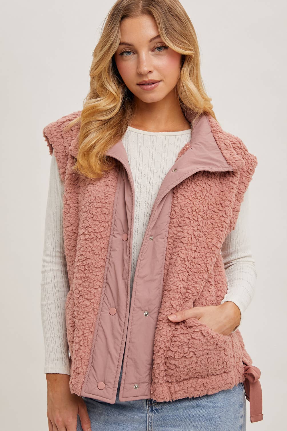 Button Down Sherpa Vest