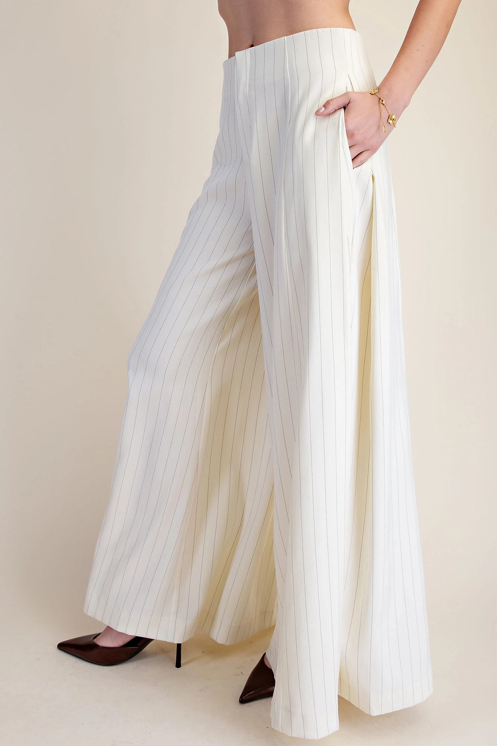 A-line Palazzo Wide Leg Stripe Pants