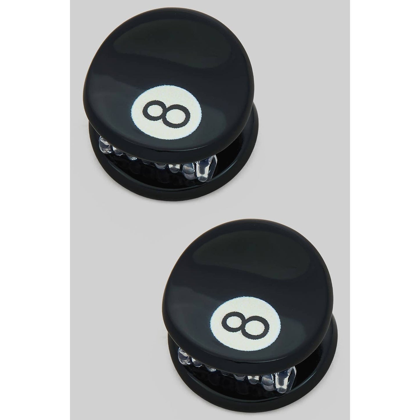 PAIR OF SMALL 8 BALL HAIR CLIPS