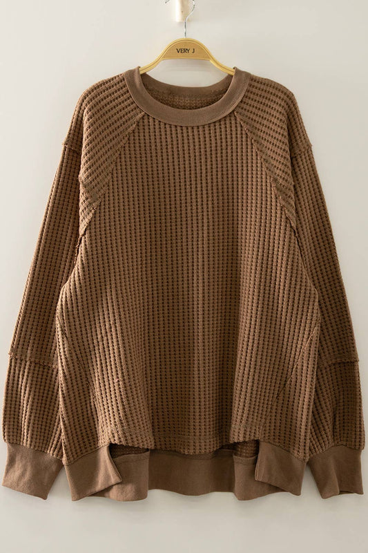 Waffle Patch Detail Pullover