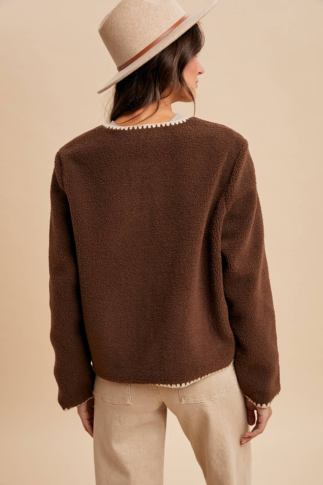 Stitched Sherpa Cardigan