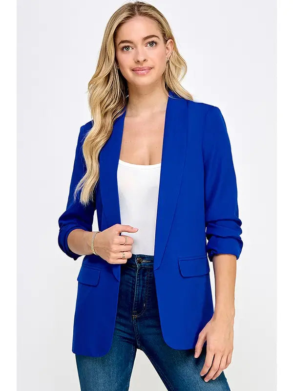 Royal Blue 3/4 Sleeve Blazer