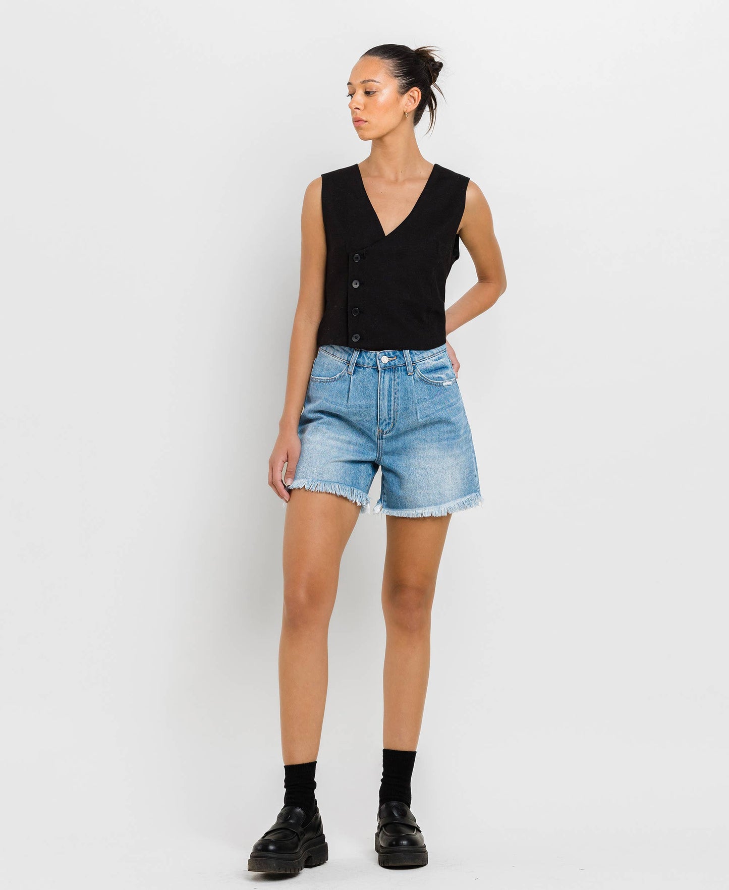 Super High Rise Pleats Shorts