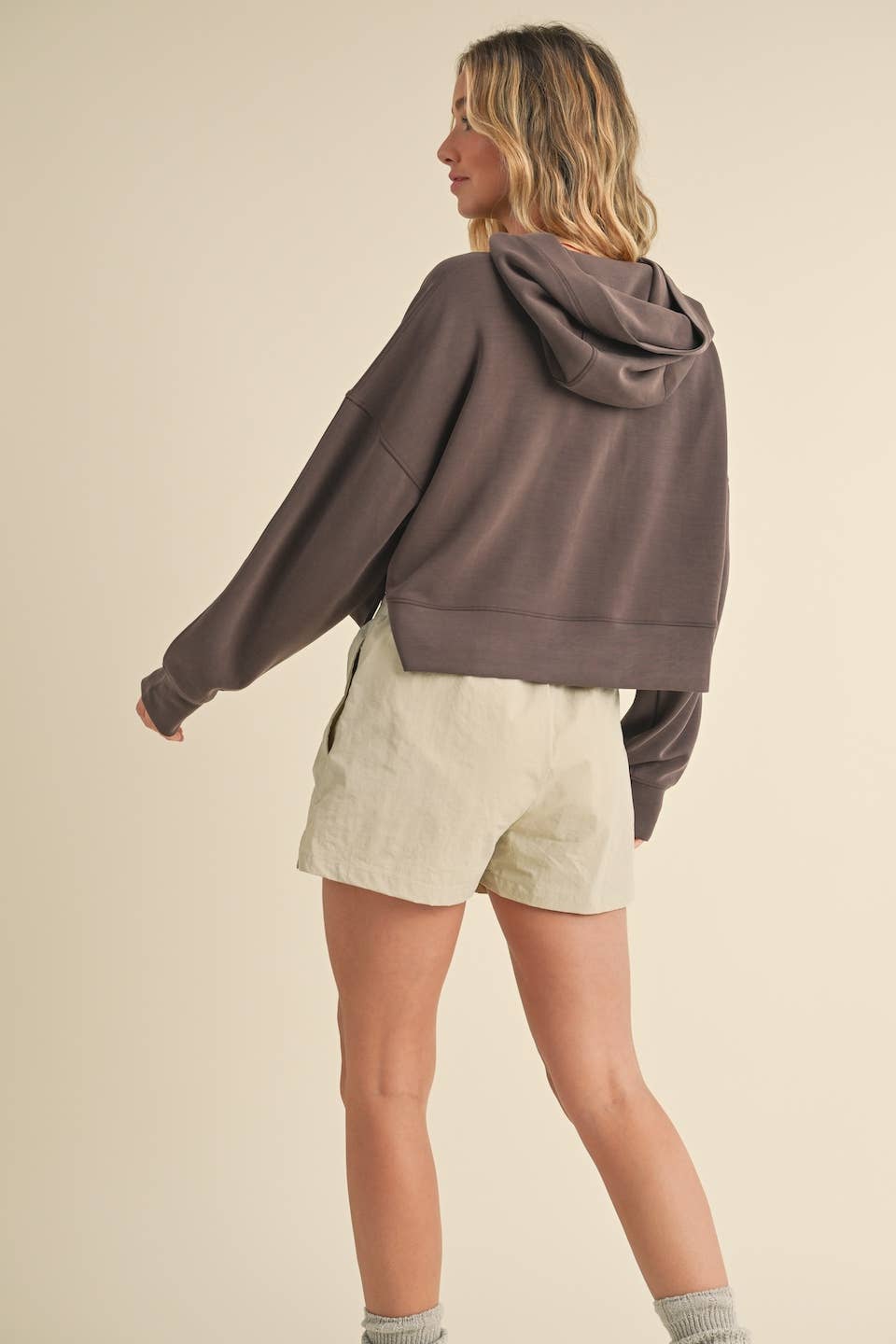 Super Soft Air Scuba Oversized Crop Hoodie